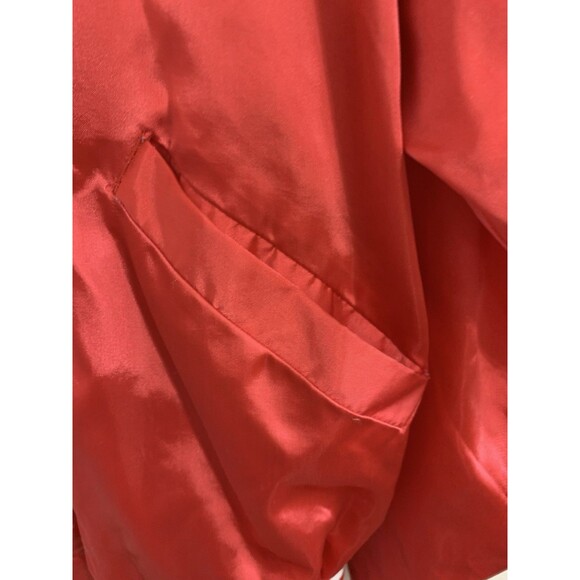 Vintage Cardinal Red  Satin Bomber Jacket Mens L Basketball Logo (Flaws/Read) - Picture 7 of 16